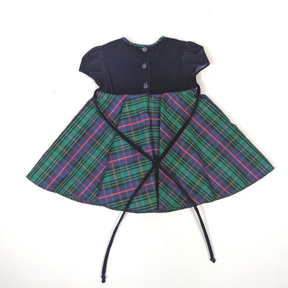 Vintage Goodlad of Philadelphia Dress Girls Size 2T Plaid Christmas - Picture 3 of 5